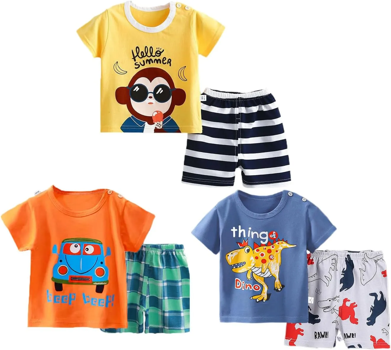 Toddler Baby Boy Clothes for 2t 3t Boys Cute Summer Short Sleeve T-Shirt Tops Shorts Clothes Sets Baby Boy Outfits