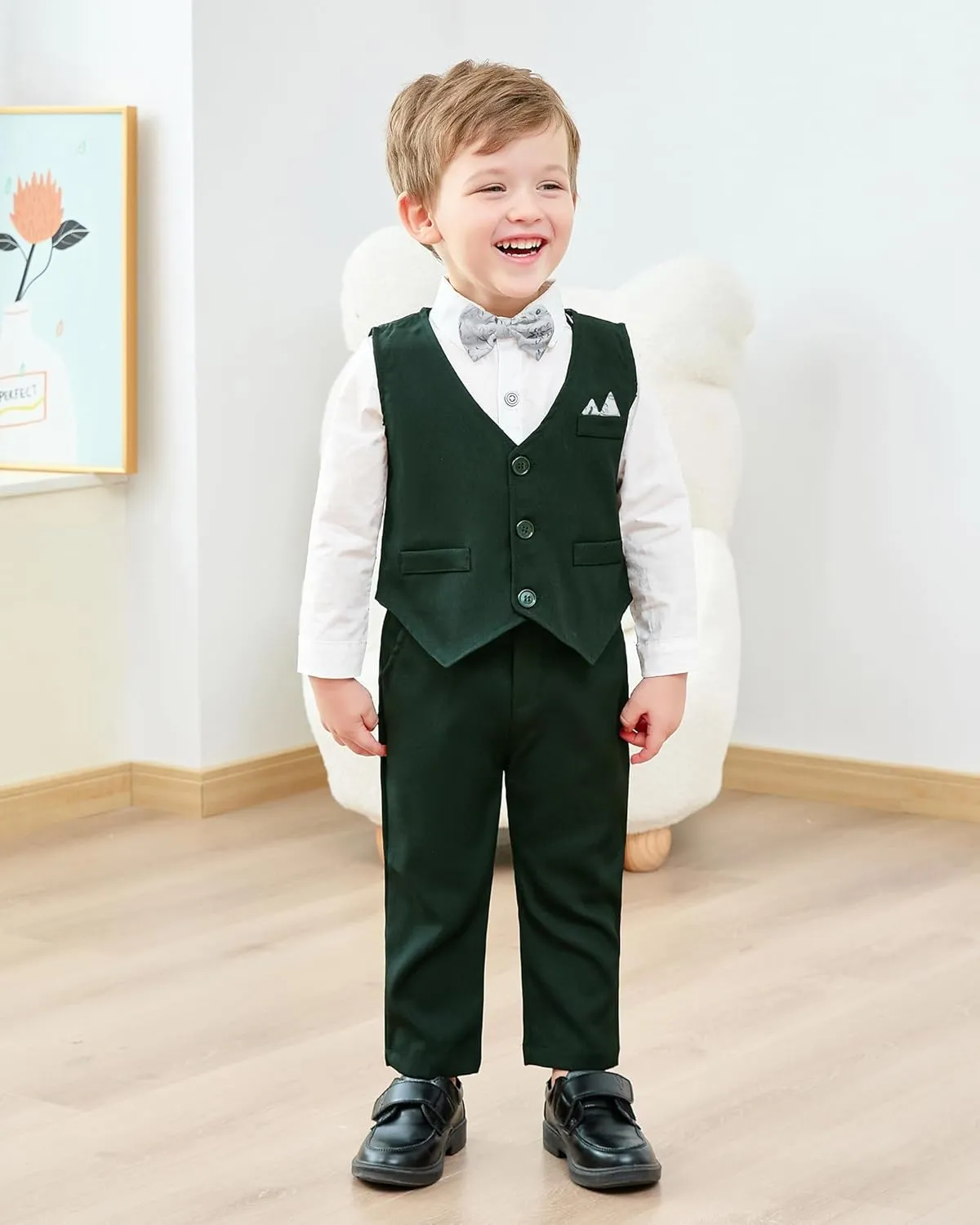 Toddler Baby Boy Clothes Suit 12M-5T Boys Formal Dress Shirt Bowtie Suspender Pants Gentleman Wedding Outfits