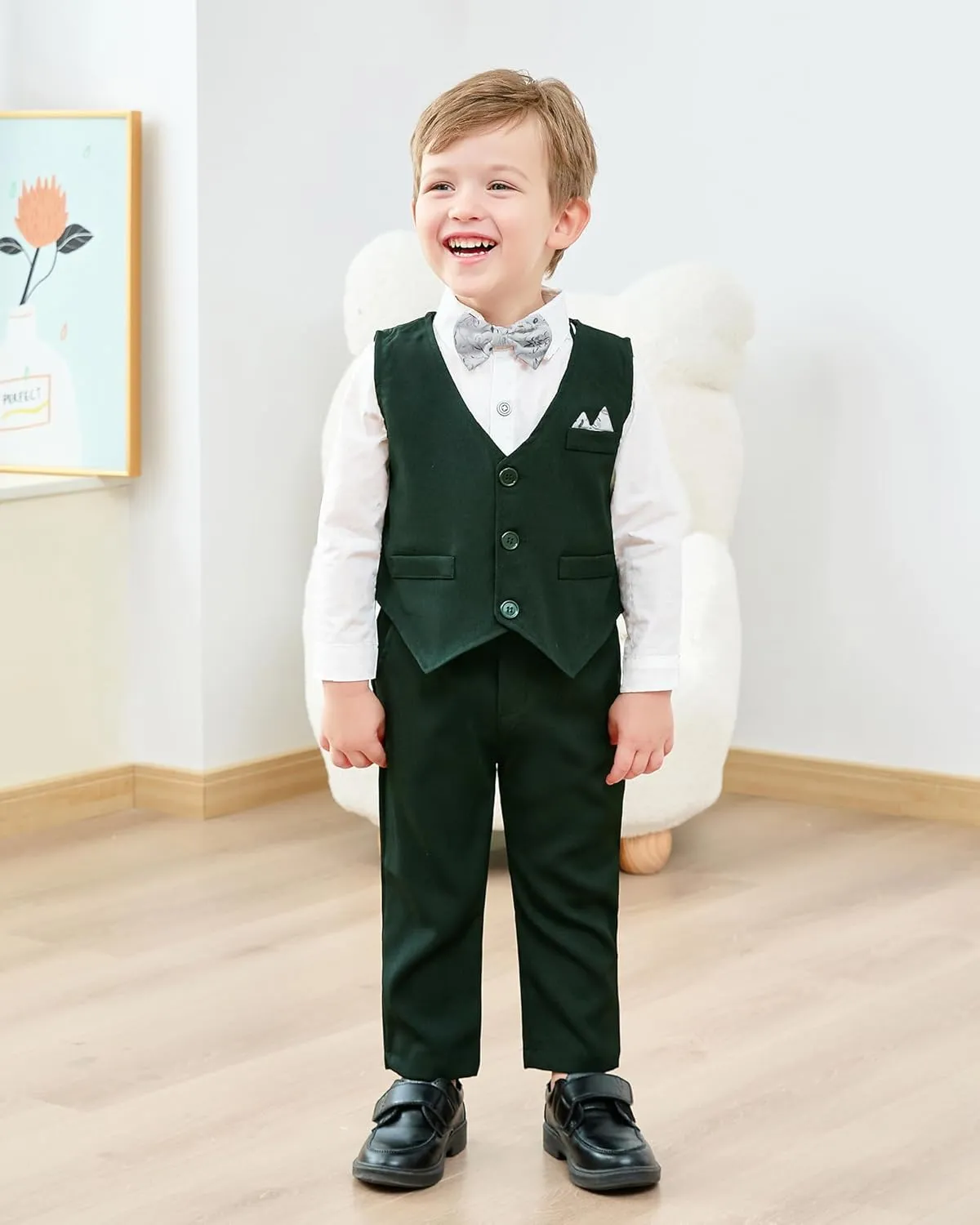 Toddler Baby Boy Clothes Suit 12M-5T Boys Formal Dress Shirt Bowtie Suspender Pants Gentleman Wedding Outfits
