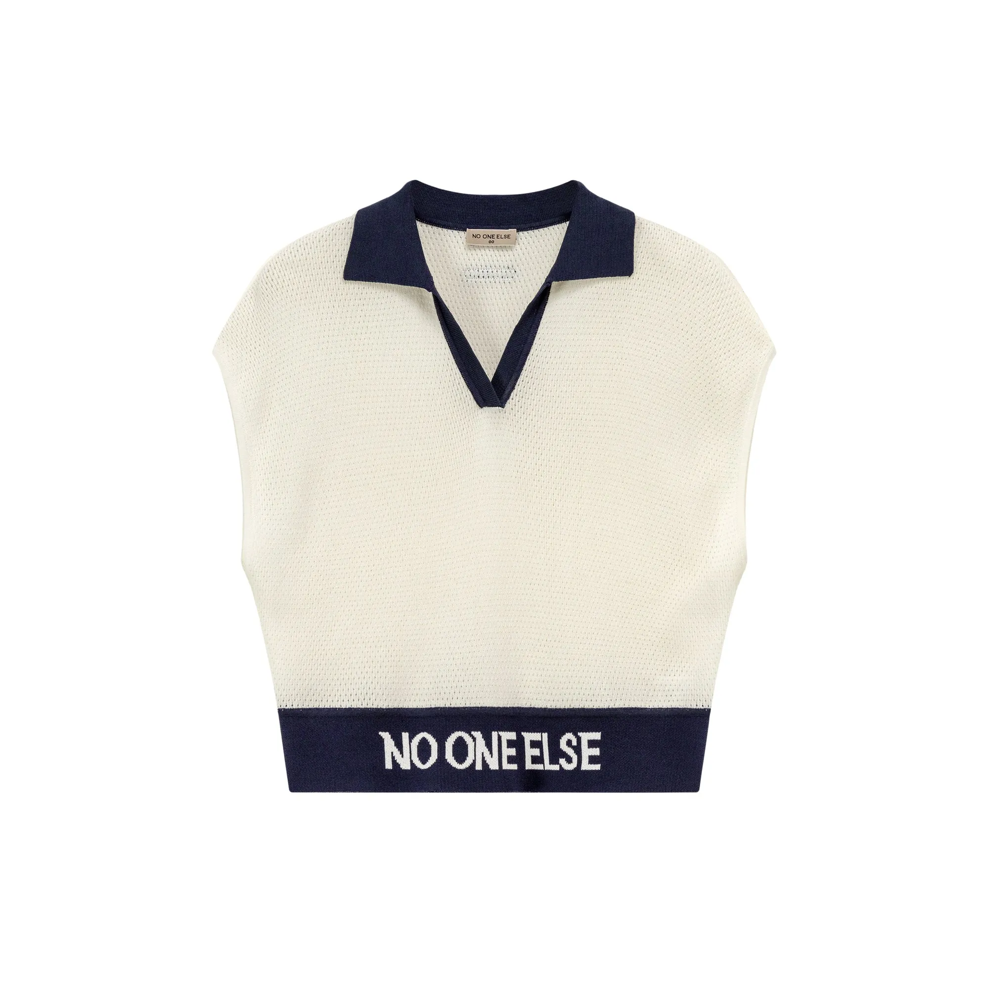 V-Neck Eyelet Knit Vest
