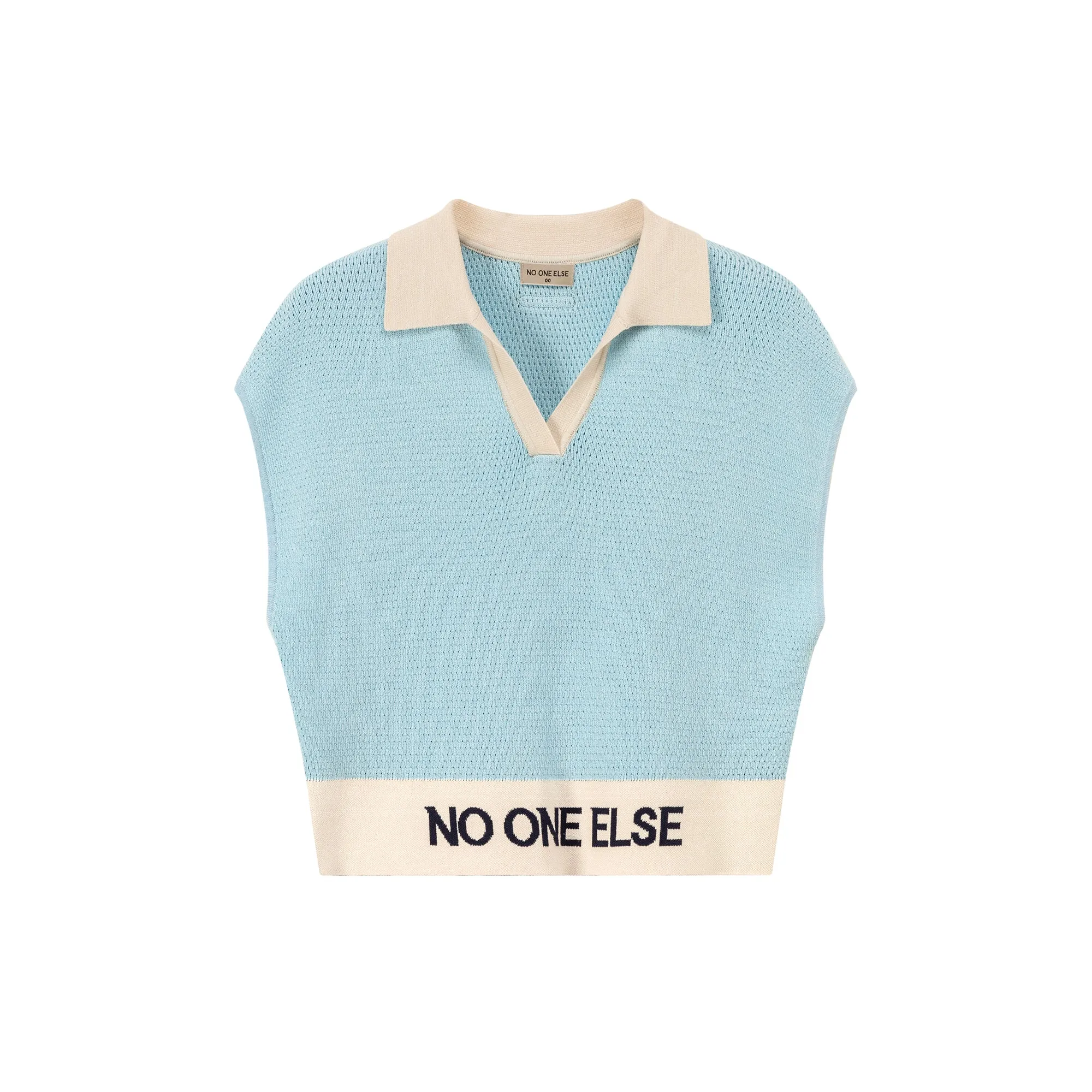 V-Neck Eyelet Knit Vest