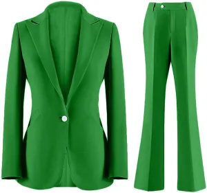 Wemaliyzd Women's Suits 2 Piece Work Office Peak Lapel Slim Fit Office Lady Blazer Pants