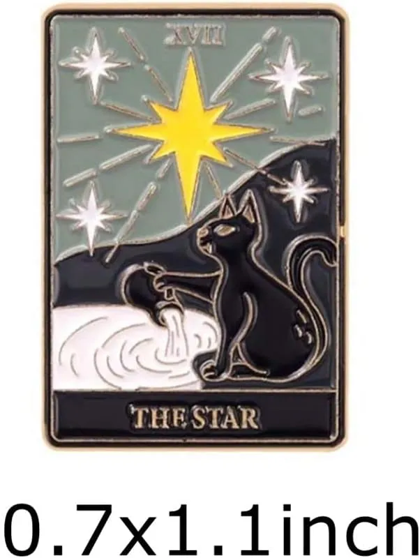 Wind Tarot Enamel Pins Cute Pin Brooches Set for Jacket Hats Fit Men Women Boys and Girls 2 Pieces (Color f)