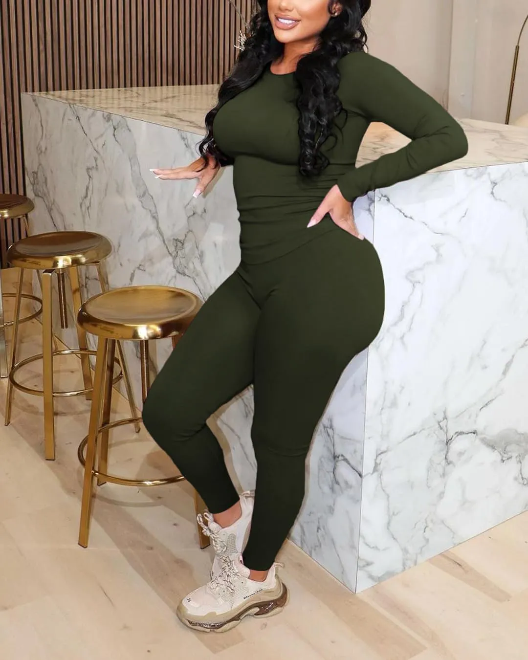 Women's 2 Piece Outfits Track Suits Long Sleeve Top Jogger Legging Pants Workout Sets for women