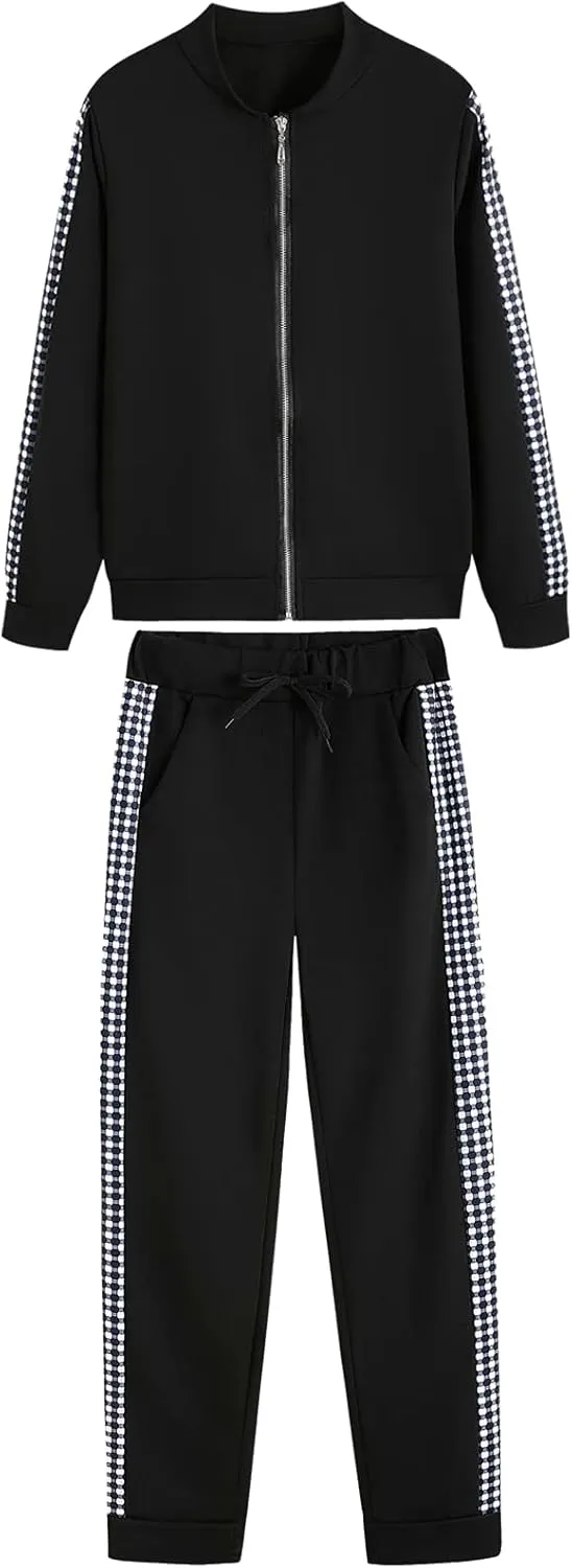 Women's 2 Piece Tracksuit Sweatsuits Sets Hoodie Sweatshirt and Jogging Sweatpants Suit
