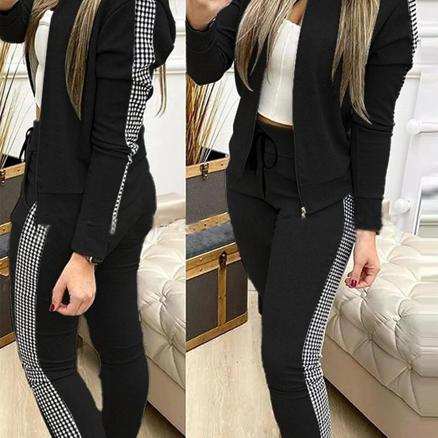 Women's 2 Piece Tracksuit Sweatsuits Sets Hoodie Sweatshirt and Jogging Sweatpants Suit