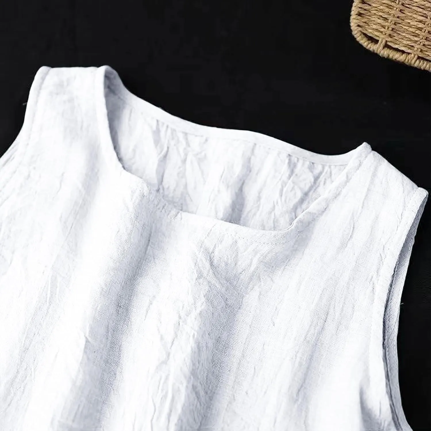 Womens Casual Cotton Linen Sleeveless Midi Dress Plus Size Loose Fit Flowy Tank Tops Dress Summer Beach Long Dresses
