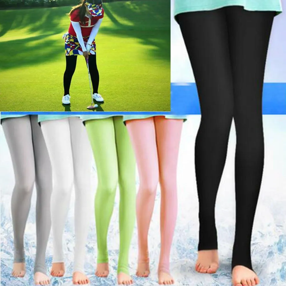Women's Cool Ice Silk UV Protection Golf Pants Sport Leggings