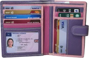 Women's Leather Multi Credit Card Holder Palm Wallet Purse