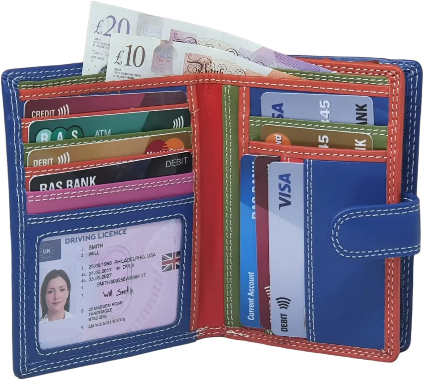 Women's Leather Multi Credit Card Holder Palm Wallet Purse