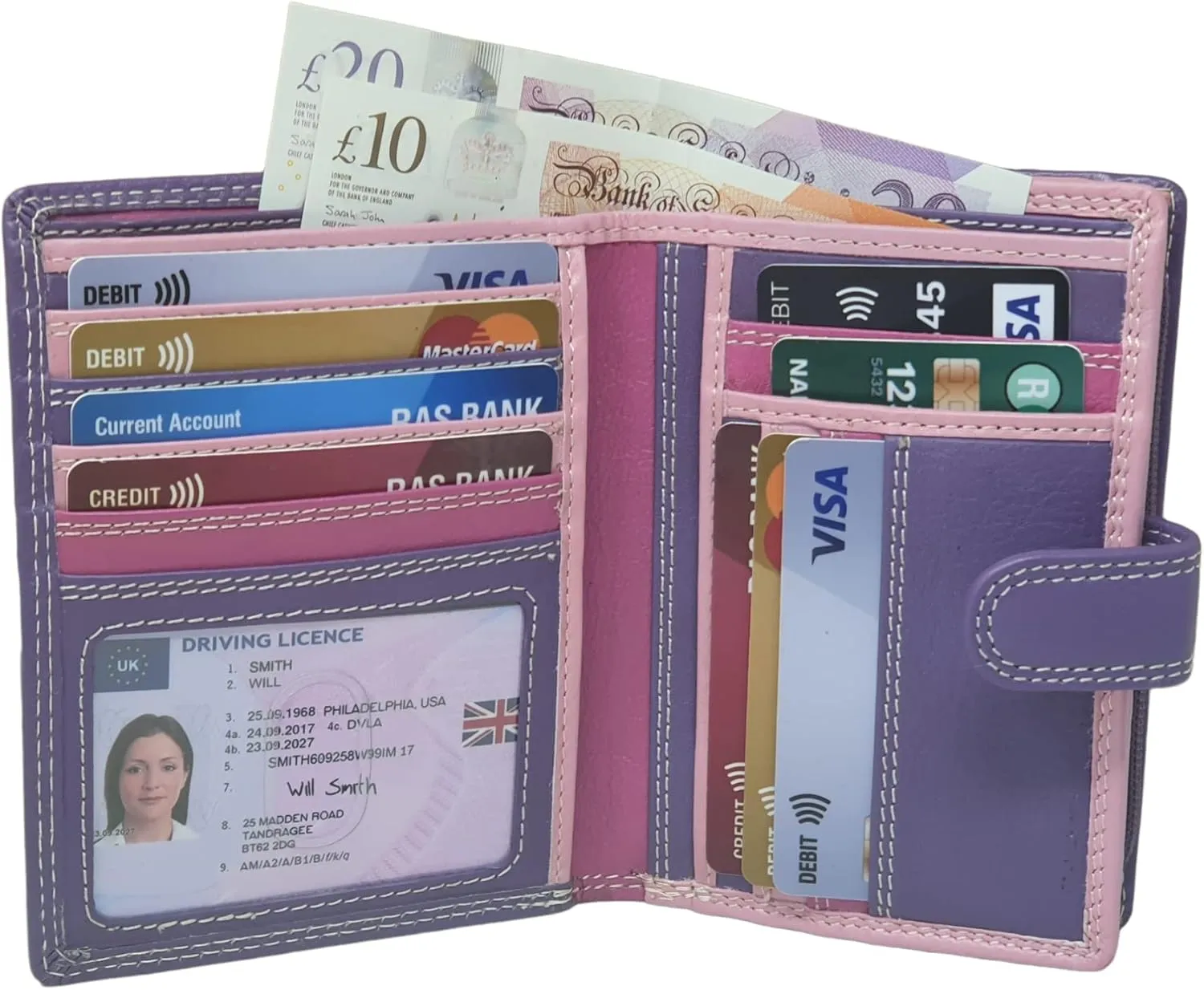 Women's Leather Multi Credit Card Holder Palm Wallet Purse