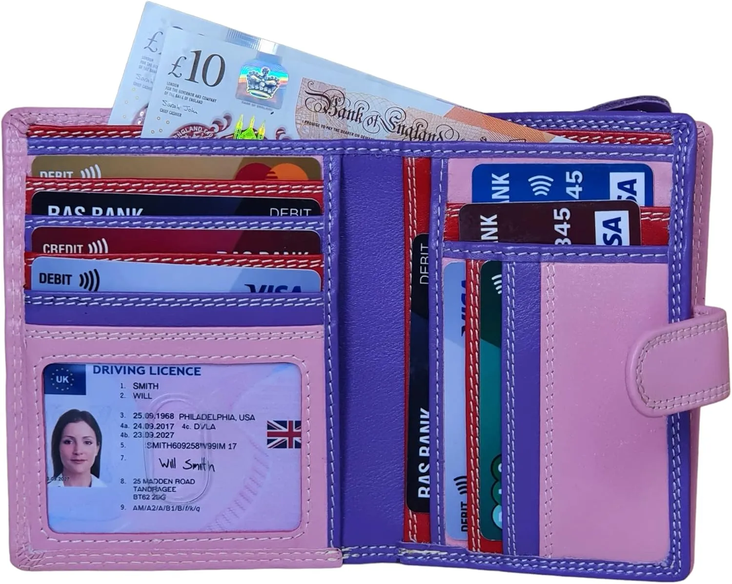 Women's Leather Multi Credit Card Holder Palm Wallet Purse