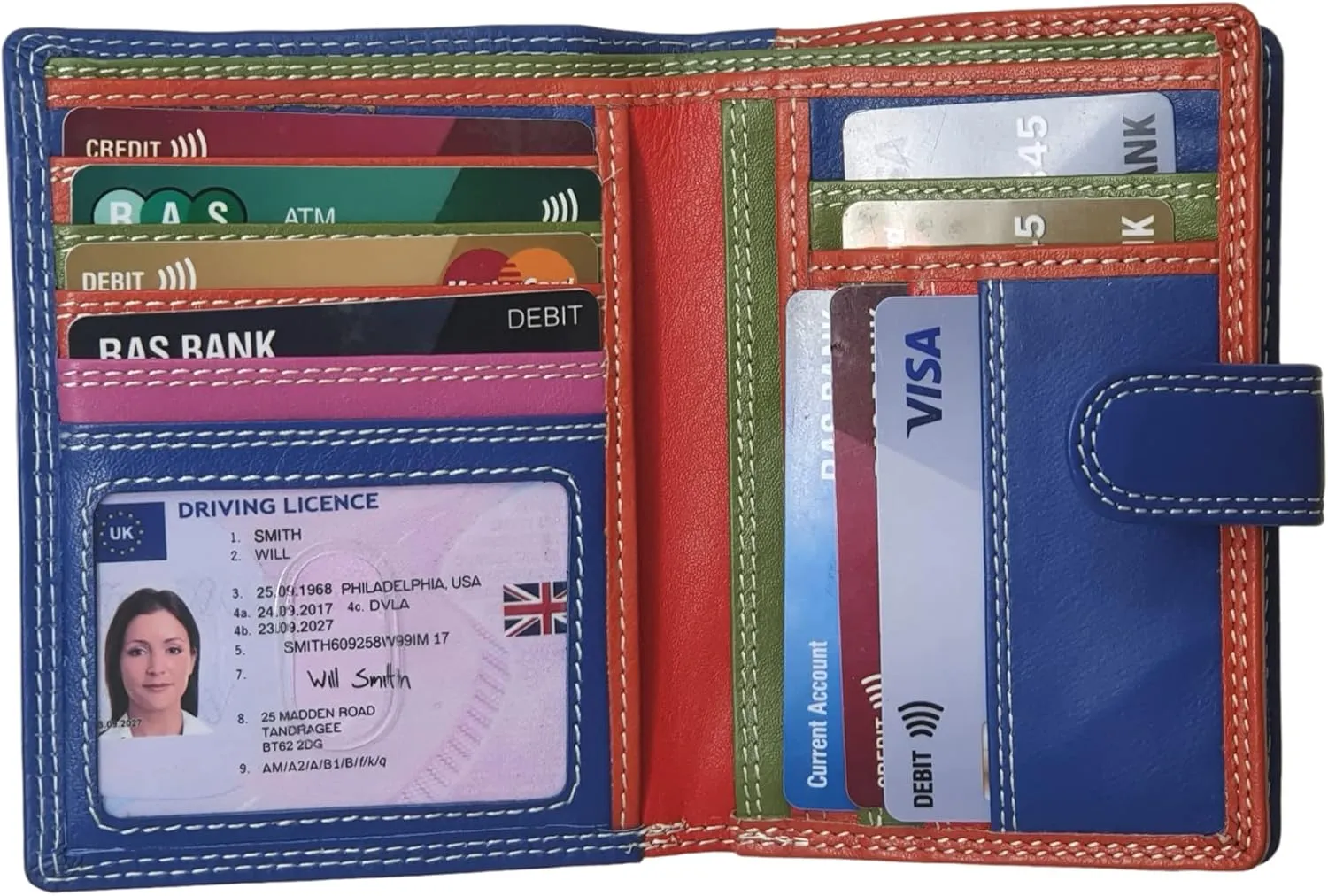 Women's Leather Multi Credit Card Holder Palm Wallet Purse