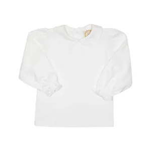 Worth Avenue White Maude's Peter Pan Collar Shirt - Pima LS