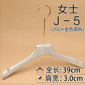 Xyijia Hanger (10Pcs/ Lot Wooden Hanger Old White Washed White Gold Hook Clothing Store Clothes Hanging Wooden Pants Rack